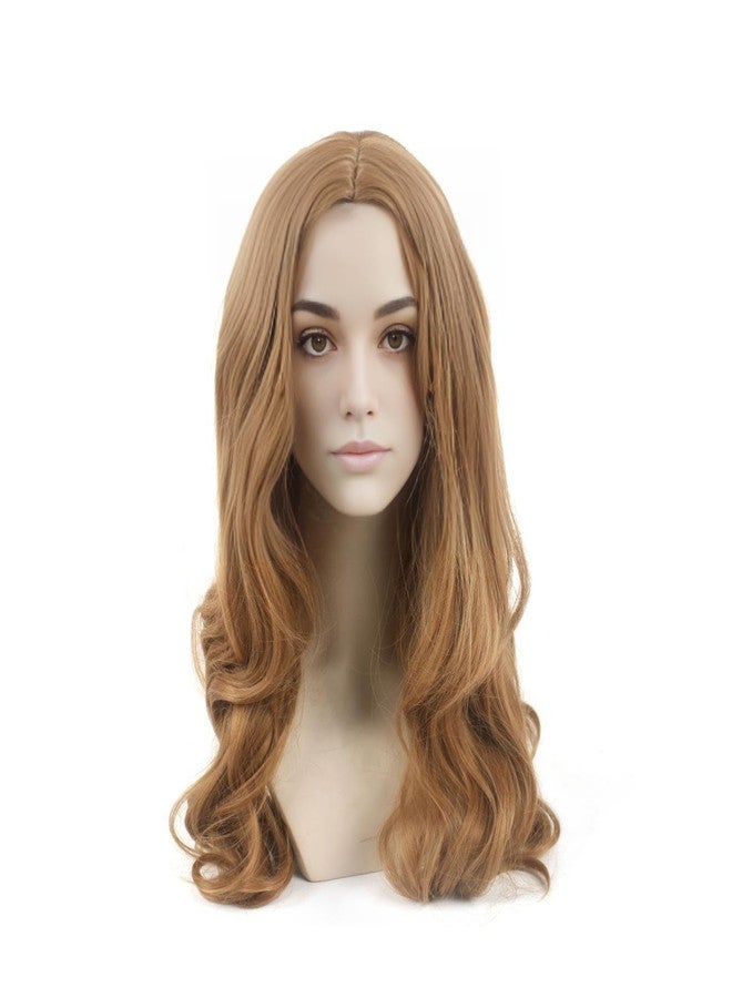 HiFEN Light Brown Wig - Cosplay Curly Wigs for Women - M3gan Synthetic Long Hair Wig, 24 inches Halloween Wigs (Light Brown wig) - Image 1
